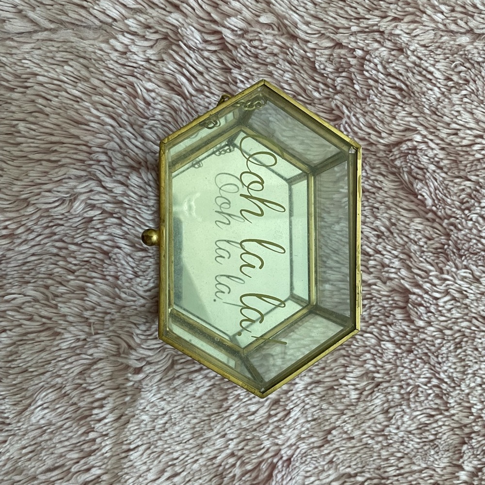 Jewelry box, jewelry holder, glass, gold